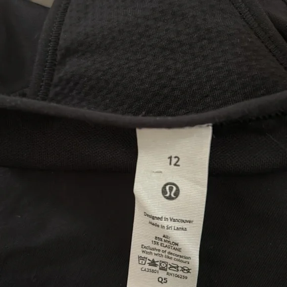 Lululemon Ebb to Train Bra, Black, Size 12 high neck racerback - Picture 7 of 7